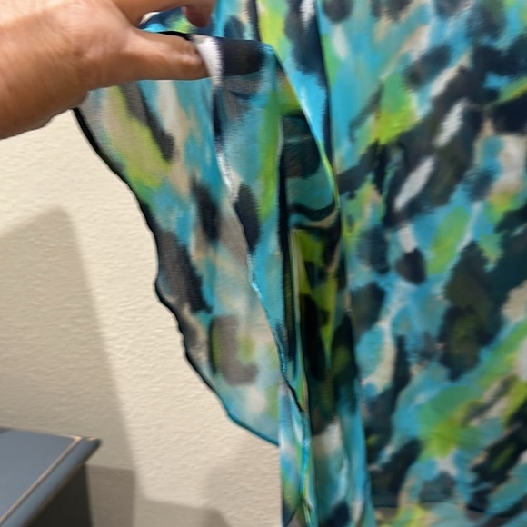 Cato blouse. Large flowing sleeves. Sheer top. - Picture 2 of 5